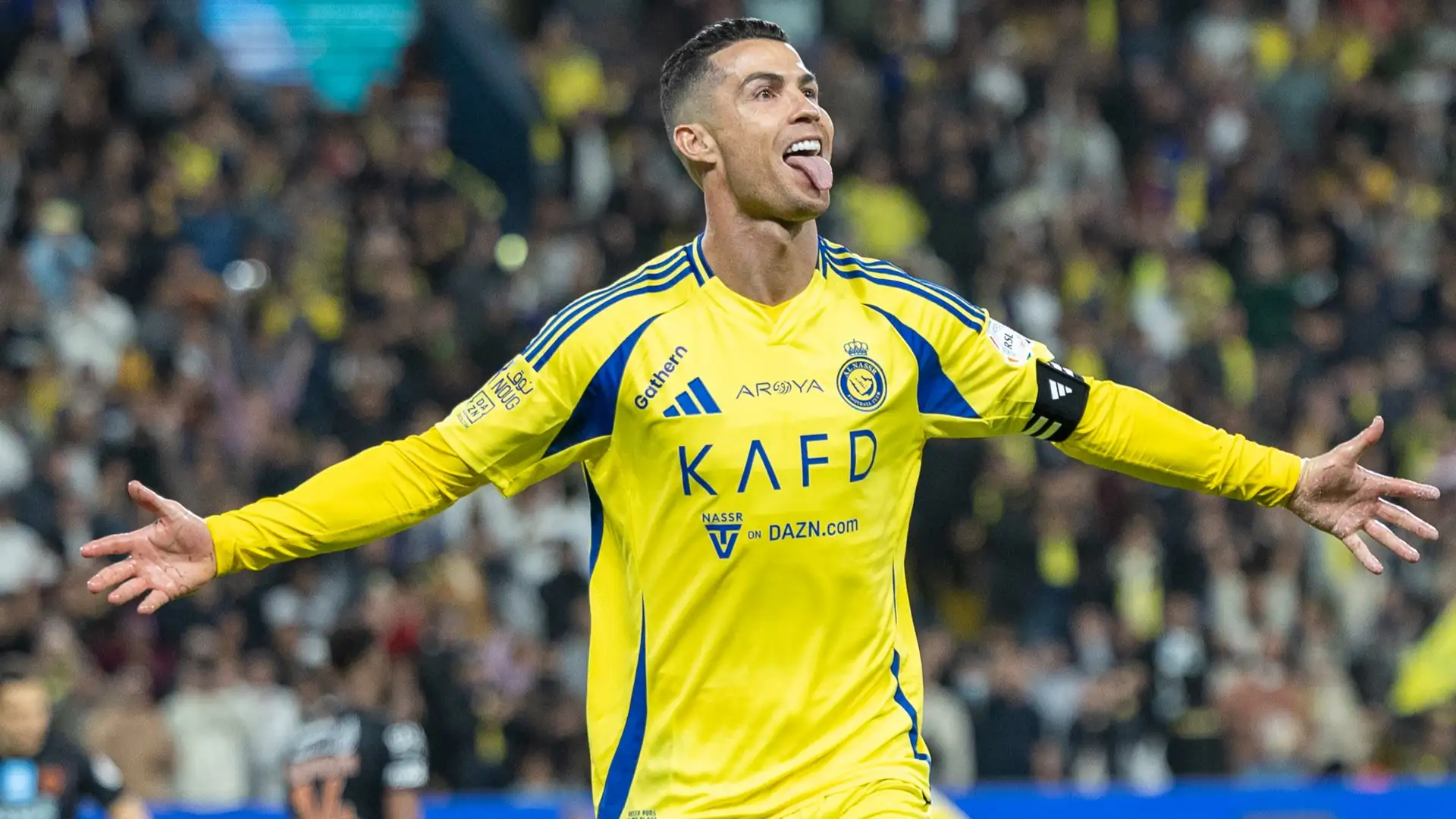 Cristiano Ronaldo wearing an Al Nassr shirt